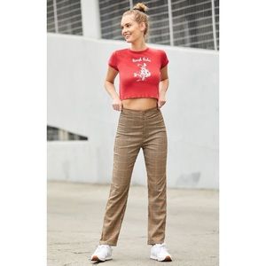 Brandy Melville John Galt Brown Plaid Kim Pants